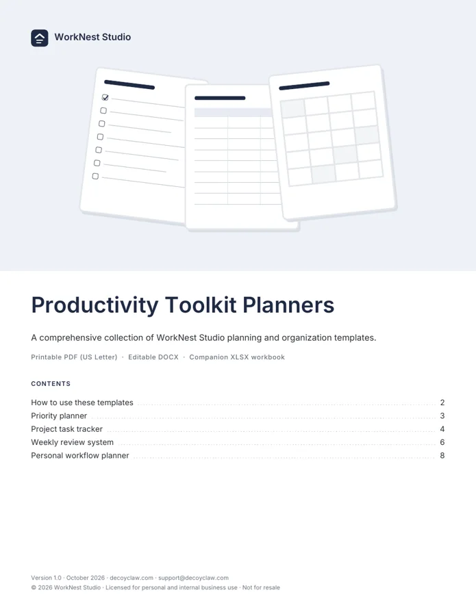 Complete Productivity Toolkit, page 1